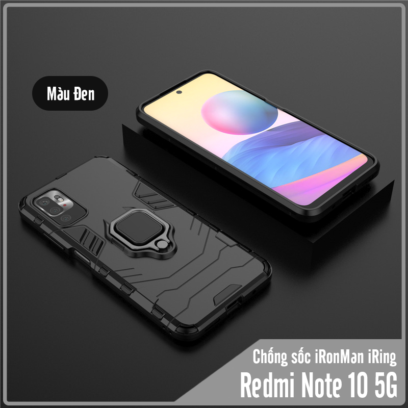 Ốp lưng cho Xiaomi Redmi Note 10 5G - Poco M3 Pro iRON MAN IRING Nhựa PC cứng viền dẻo chống sốc