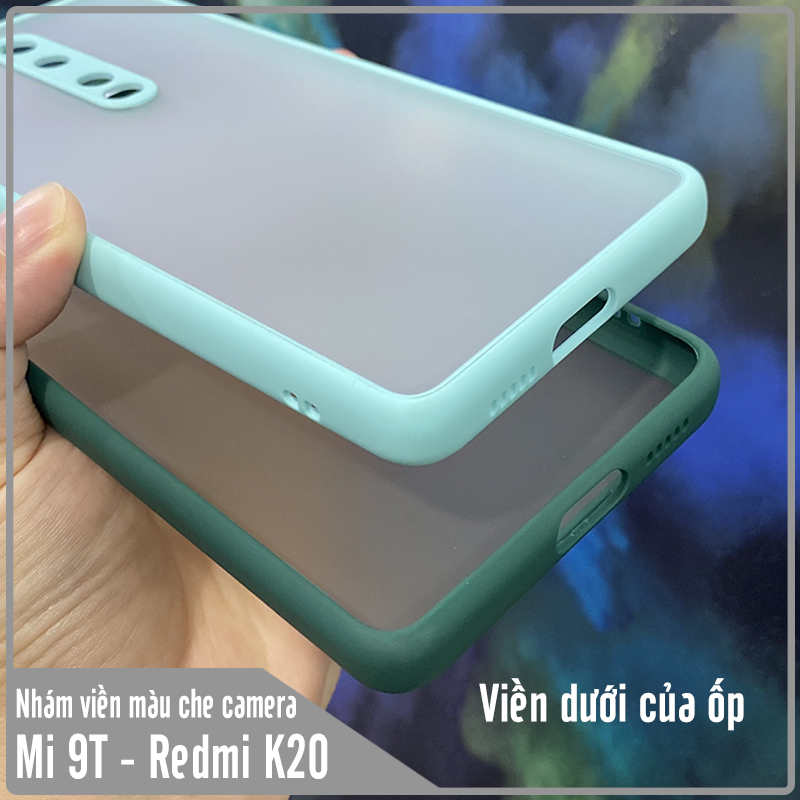 Ốp lưng cho Xiaomi Mi 9T- Redmi K20 trong nhám viền màu che camera