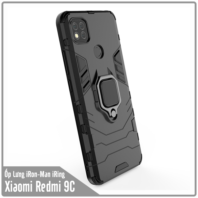 Ốp lưng dành cho Xiaomi Redmi 9C - Redmi 10A iRON - MAN IRING Nhựa PC cứng viền dẻo chống sốc
