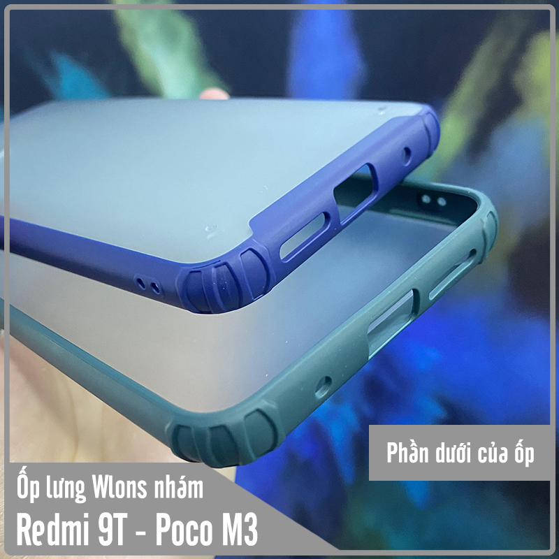 Ốp lưng cho Xiaomi Redmi 9T - Poco M3 nhám viền màu WLONS