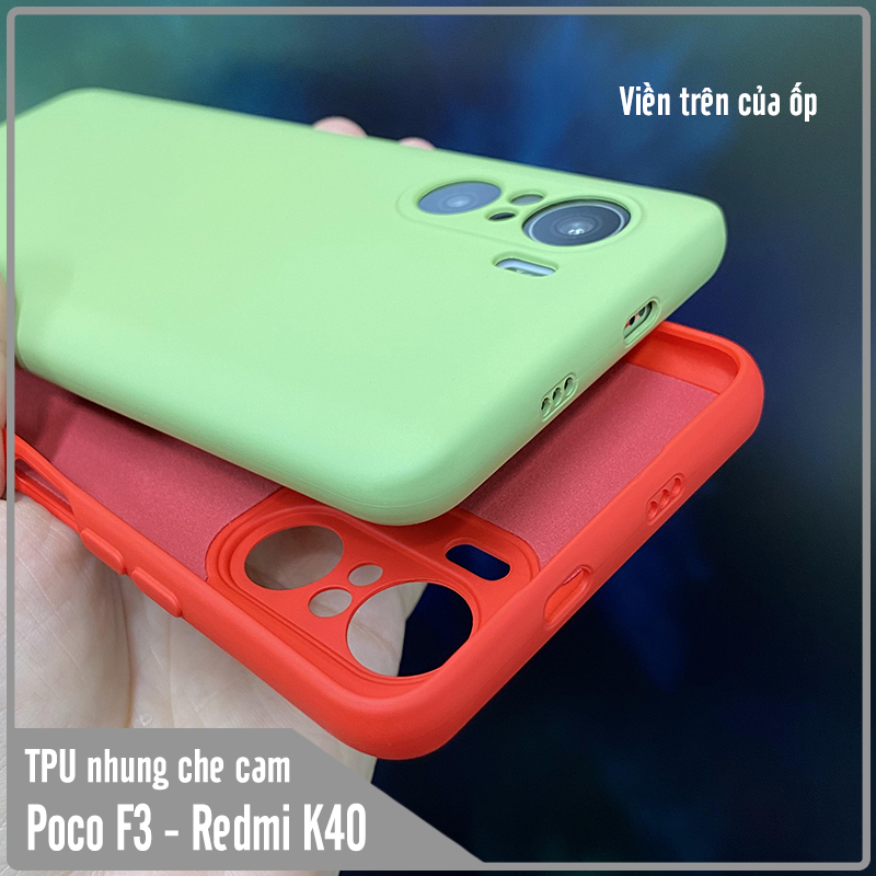 Ốp lưng cho Xiaomi Poco F3 - Redmi K40, nhựa TPU dẻo màu lót nhung che camera