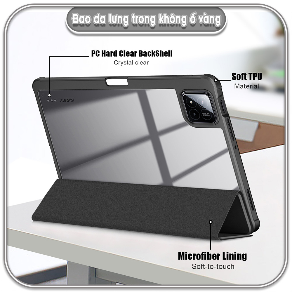 Bao da Xiaomi Pad Mini 8.8 inch, lưng trong không ố vàng