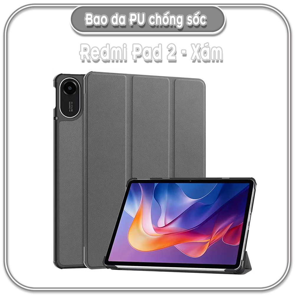 Bao da cho Redmi Pad 2, chống sốc tự động tắt / mở