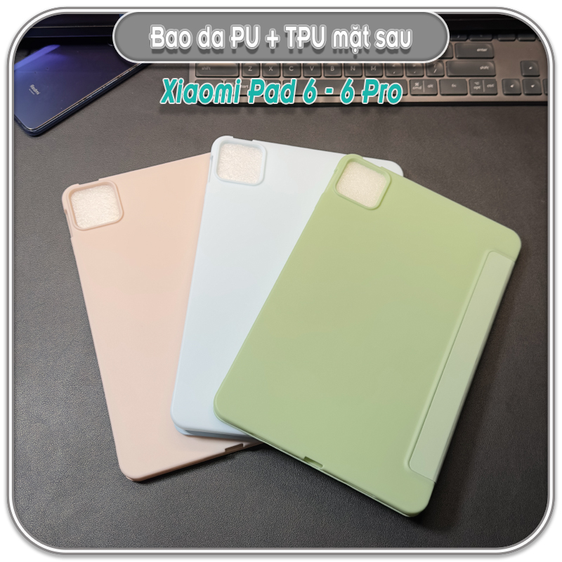 Bao da cho Xiaomi Pad 7 - 7 Pro, mặt trước PU, mặt sau TPU dẻo