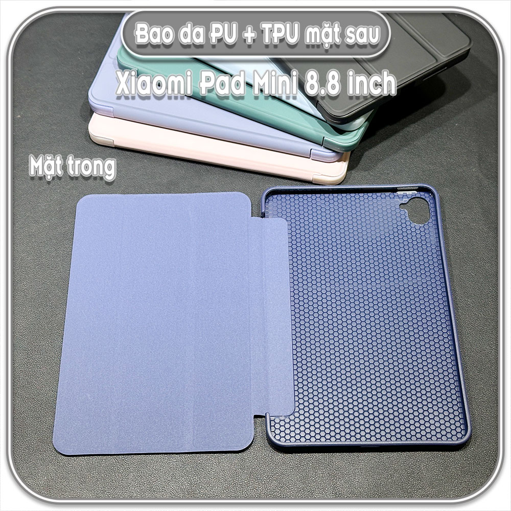 Bao da Xiaomi Pad Mini 8.8 inch, mặt trước PU, mặt sau TPU dẻo