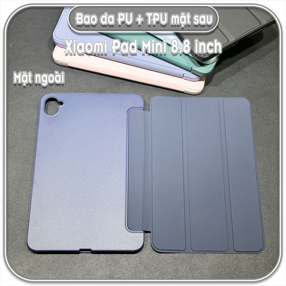Bao da Xiaomi Pad Mini 8.8 inch, mặt trước PU, mặt sau TPU dẻo