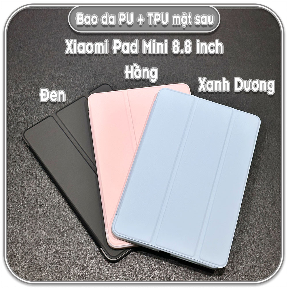 Bao da Xiaomi Pad Mini 8.8 inch, mặt trước PU, mặt sau TPU dẻo