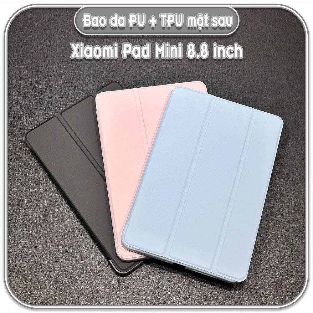 Bao da Xiaomi Pad Mini 8.8 inch, mặt trước PU, mặt sau TPU dẻo
