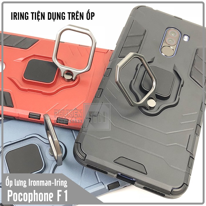 Ốp lưng Xiaomi Pocophone F1 iRON - MAN IRING Nhựa PC cứng viền dẻo chống sốc