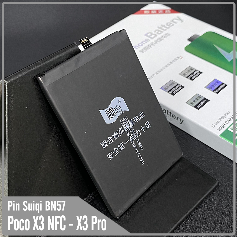 Thay pin cho Poco X3 NFC - Poco X3 Pro, Suiqi BN57 5160mAh