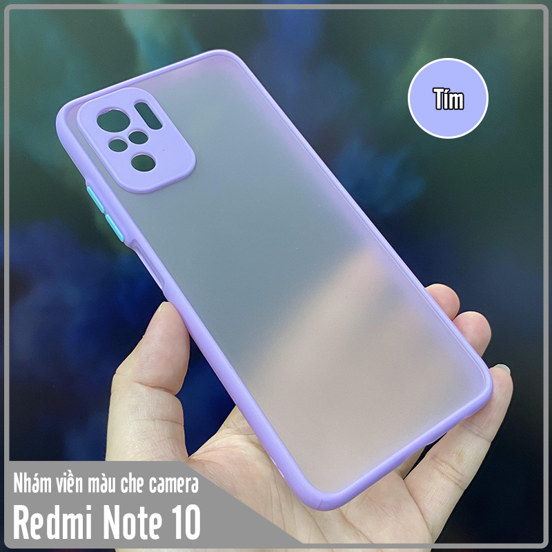 Ốp lưng cho Xiaomi Redmi Note 10 - Note 10S nhám viền màu che camera