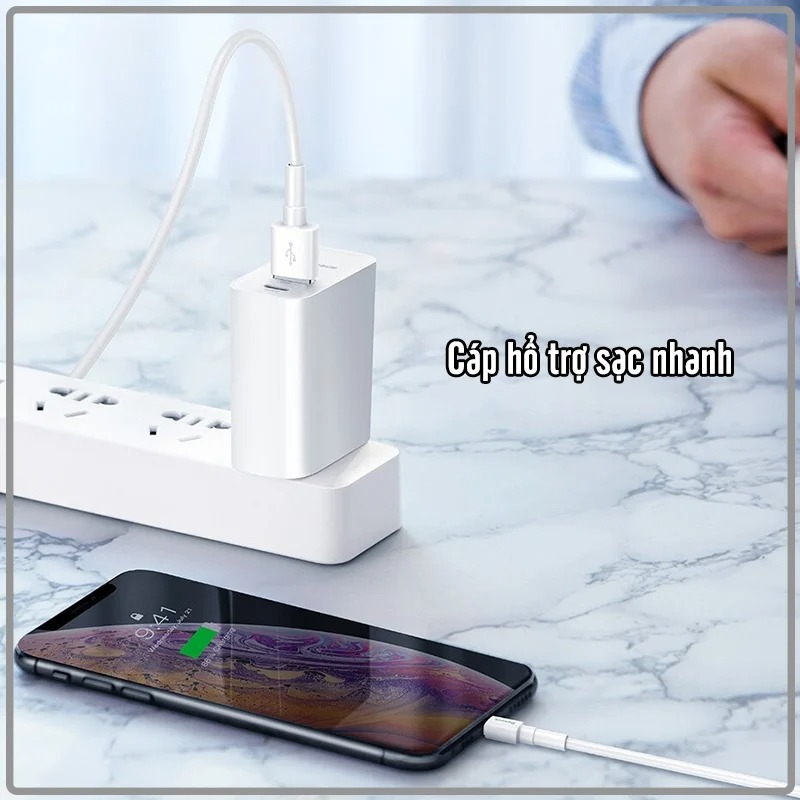 Cáp sạc nhanh Baseus Mini White 1M 2.4A dùng cho iPhone - iPad