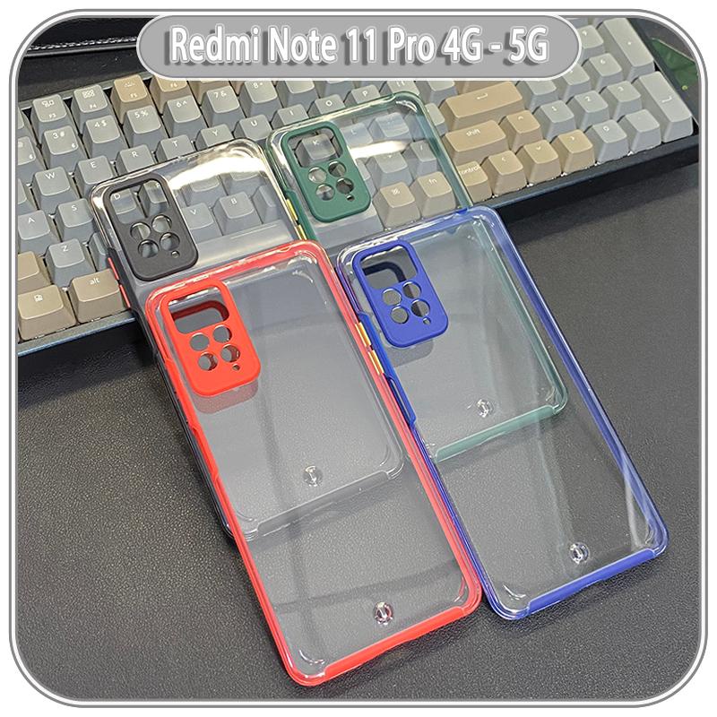 Ốp Lưng cho Xiaomi Redmi Note 11 Pro 4G 5G / Note 12 Pro 4G - PC Trong Suốt Viền Màu Mỏng ,Che Camera