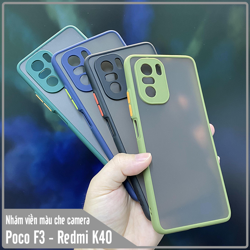 Ốp lưng cho Xiaomi Poco F3 - Redmi K40 nhám viền màu che camera