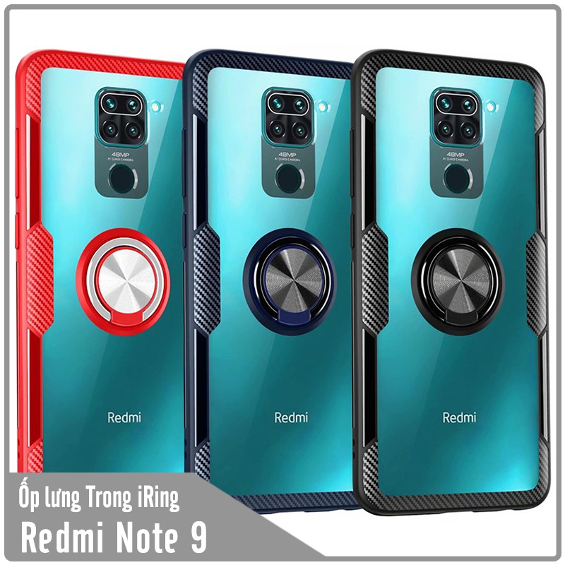 Ốp lưng cho Xiaomi Redmi Note 9 - Redmi 10X (4G) Trong Suốt Chống Sốc iRing Viền Màu