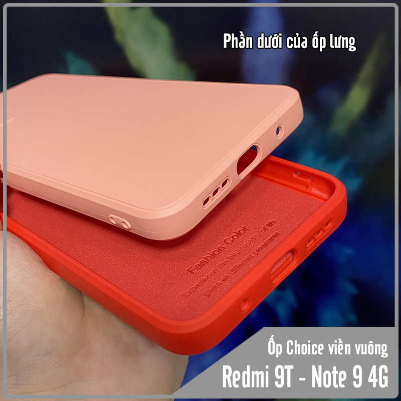 Ốp lưng cho Xiaomi Redmi 9T - Redmi Note 9 4G Choice viền vuông dẻo lót nhung che camera