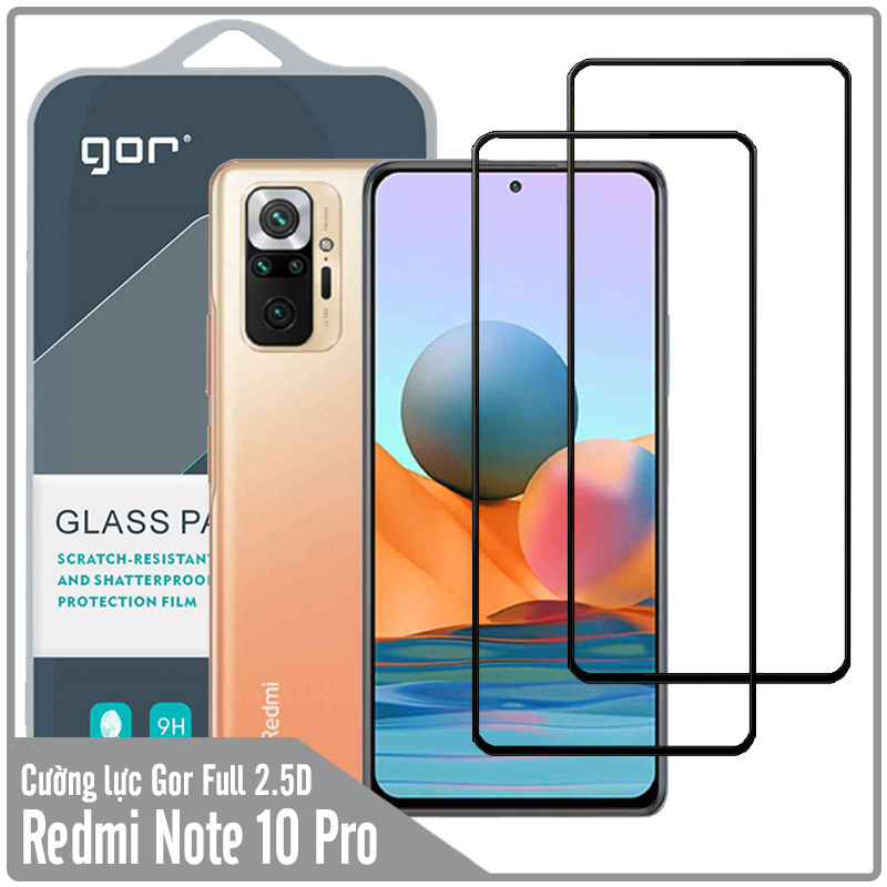 Bộ 2 miếng cường lực GOR Full 2.5D cho Redmi Note 10 Pro 4G