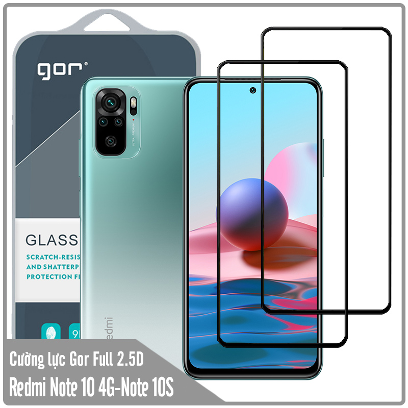 Bộ 2 miếng cường lực GOR Full 2.5D cho Redmi Note 10S - Note 10 4G