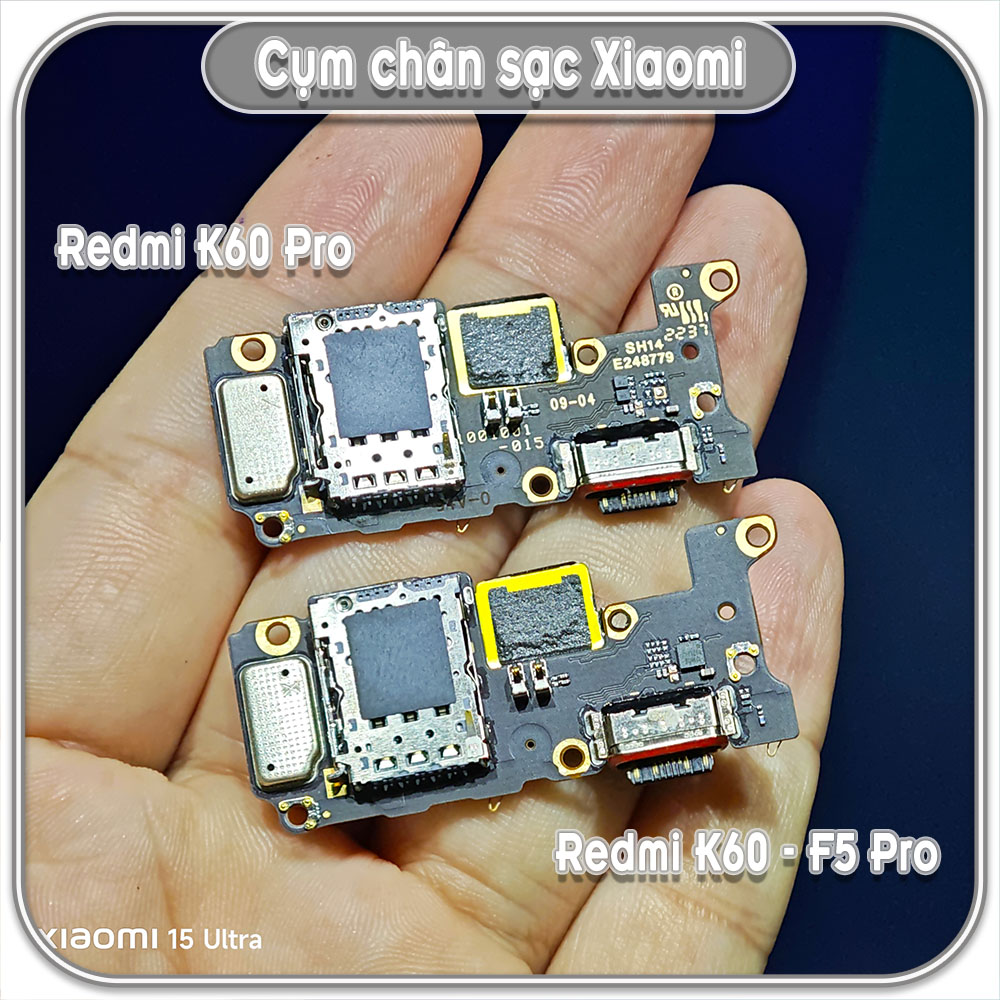 Cụm chân sạc + mic + ổ sim Redmi K60 - K60 Pro - Poco F5 - ZIN