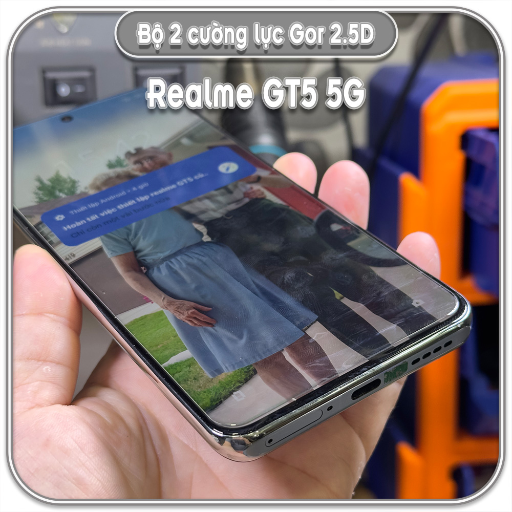 Cường lực Realme GT5 5G, GOR trong 2.5D bộ 2 miếng