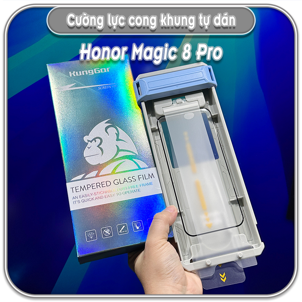 Dán cường lực Honor Magic 8 Pro, KungGor kèm khung tự dán