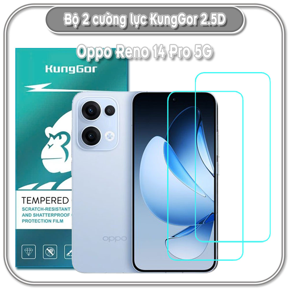 Bộ 2 Cường lực KungGor cho Oppo Reno 14 Pro
