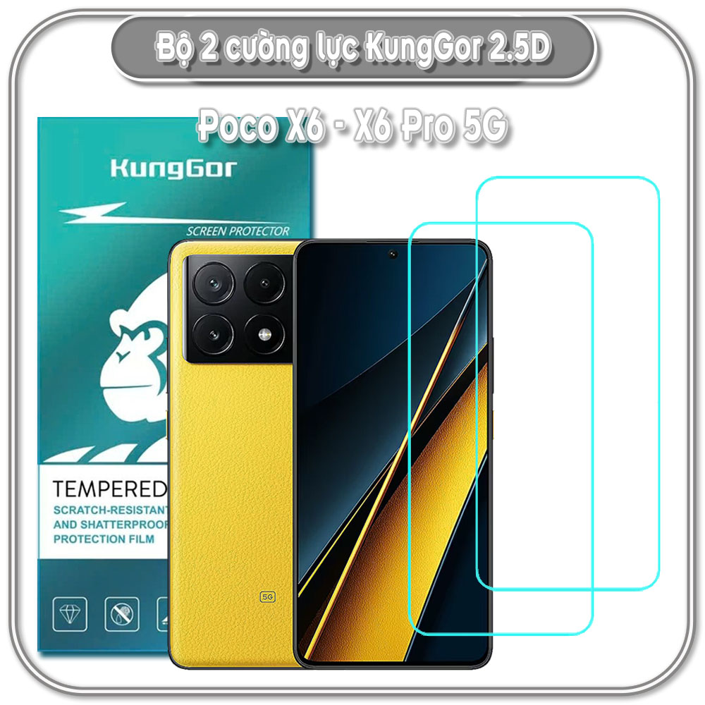 Bộ 2 Cường lực KungGor cho Redmi Poco X6 - X6 Pro