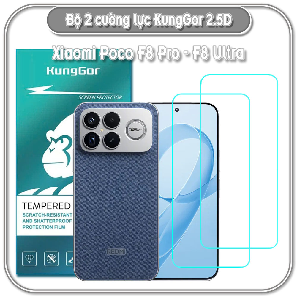 Bộ 2 Cường lực KungGor cho Poco F8 Pro - Redmi K90 / Poco F8 Ultra - K90 Pro Max