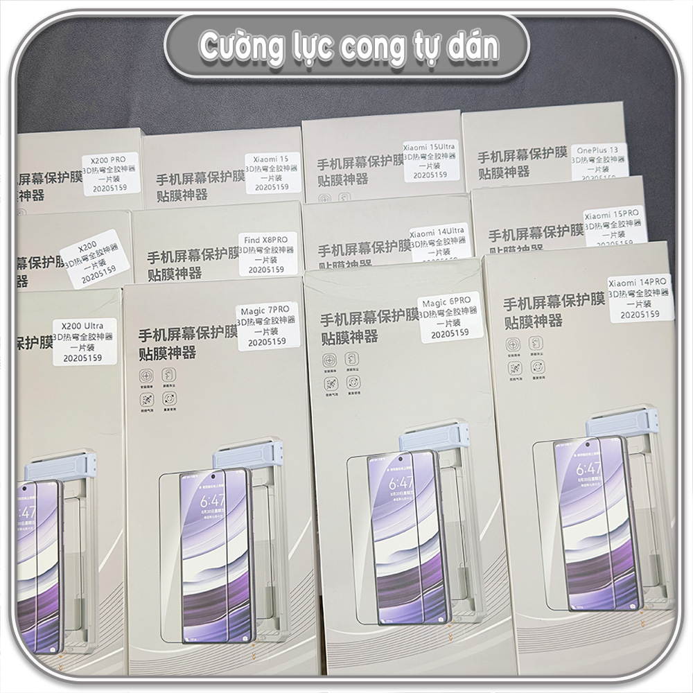 Cường lực cho Xiaomi 14 Pro - 14 Ultra, màn hình cong kèm khung tự dán