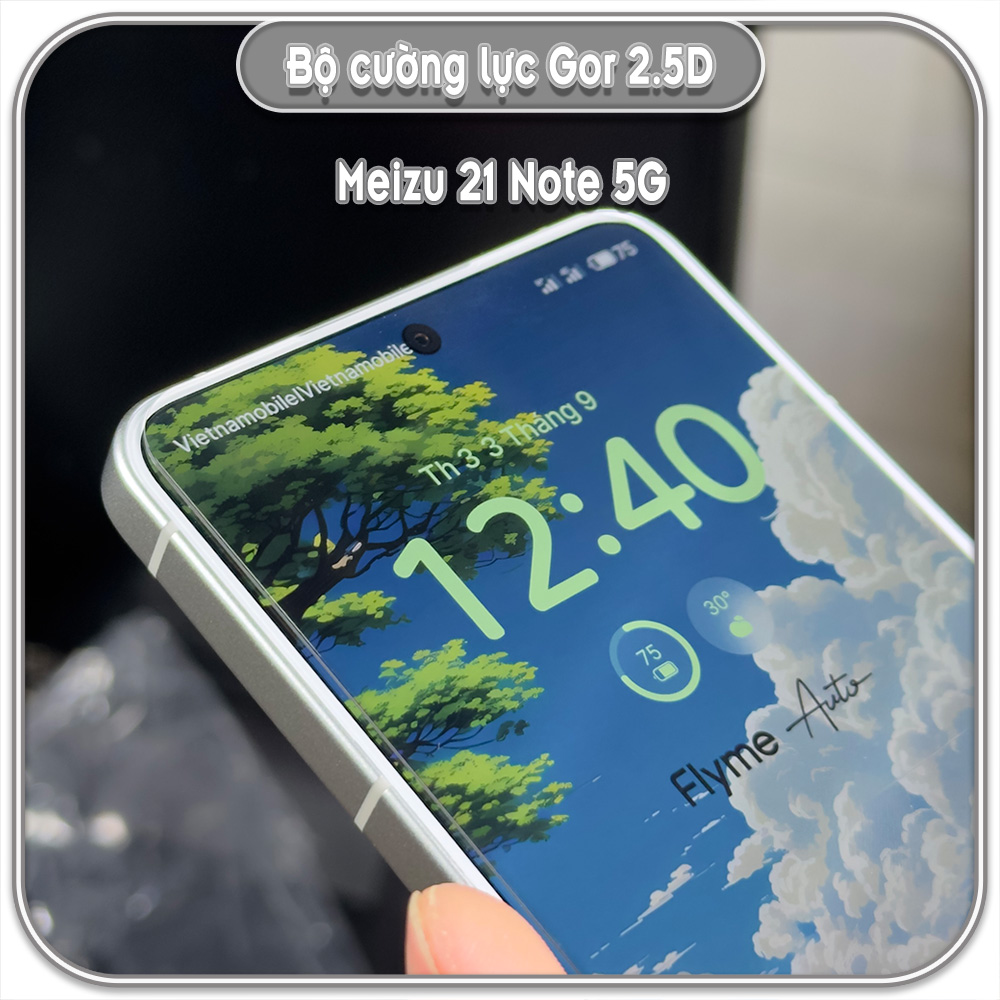Cường lực Meizu 21 Note 5G, GOR trong 2.5D bộ 2 miếng