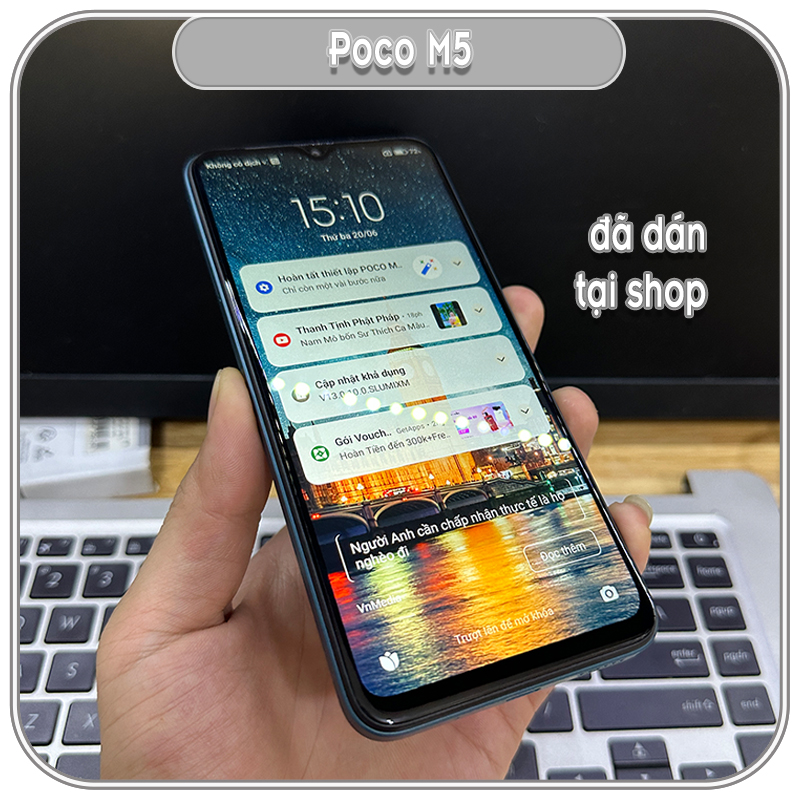 Cường lực Poco M5, Super D Full viền Đen MIETUBL