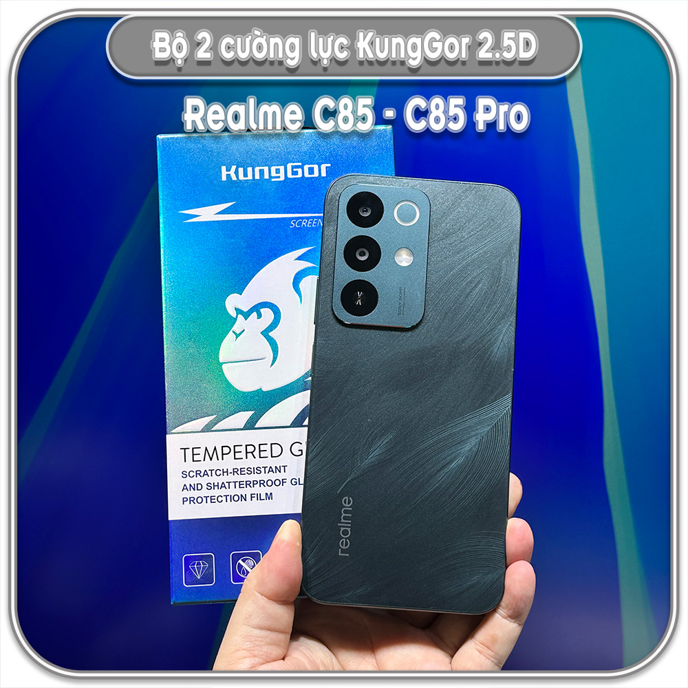 Bộ 2 Cường lực Realme C85 - C85 Pro, KungGor trong