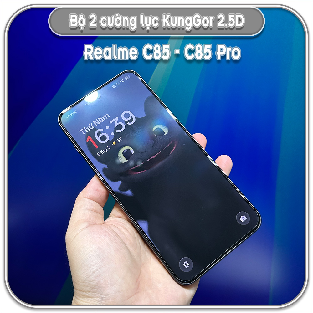 Bộ 2 Cường lực Realme C85 - C85 Pro, KungGor trong