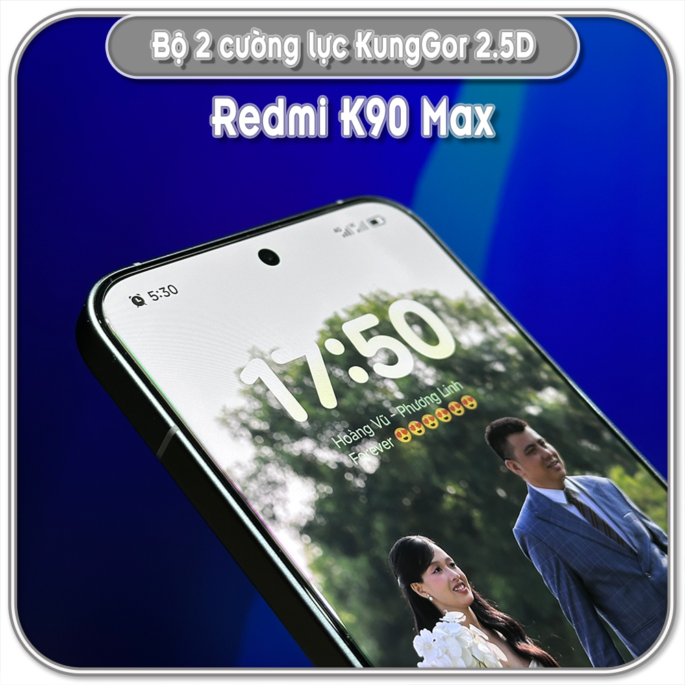 Cường lực KungGor cho Redmi K90 Max, trong không viền đen bộ 2 miếng