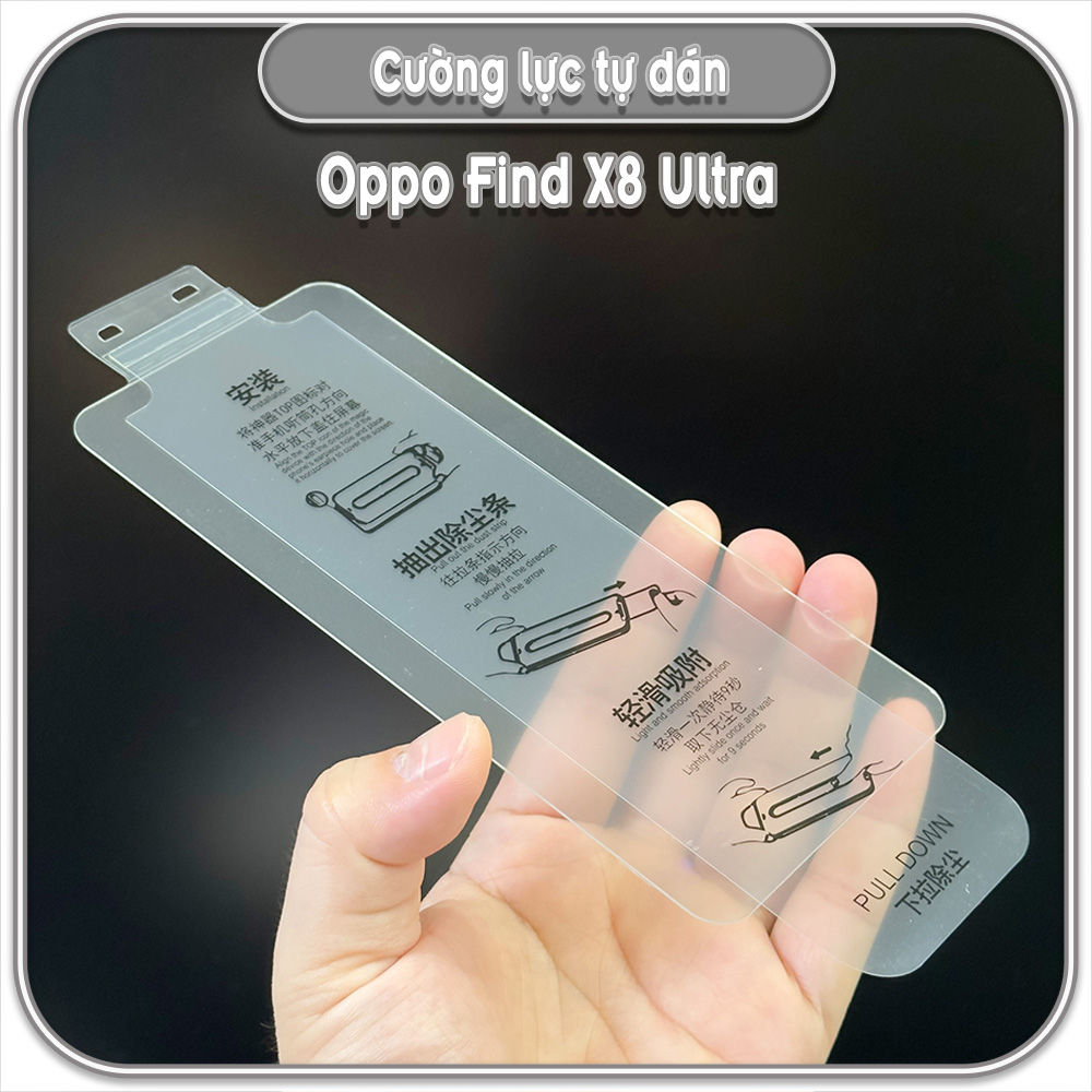 Cường lực trong cho Oppo Find X8 Ultra, không viền đen kèm khung tự dán