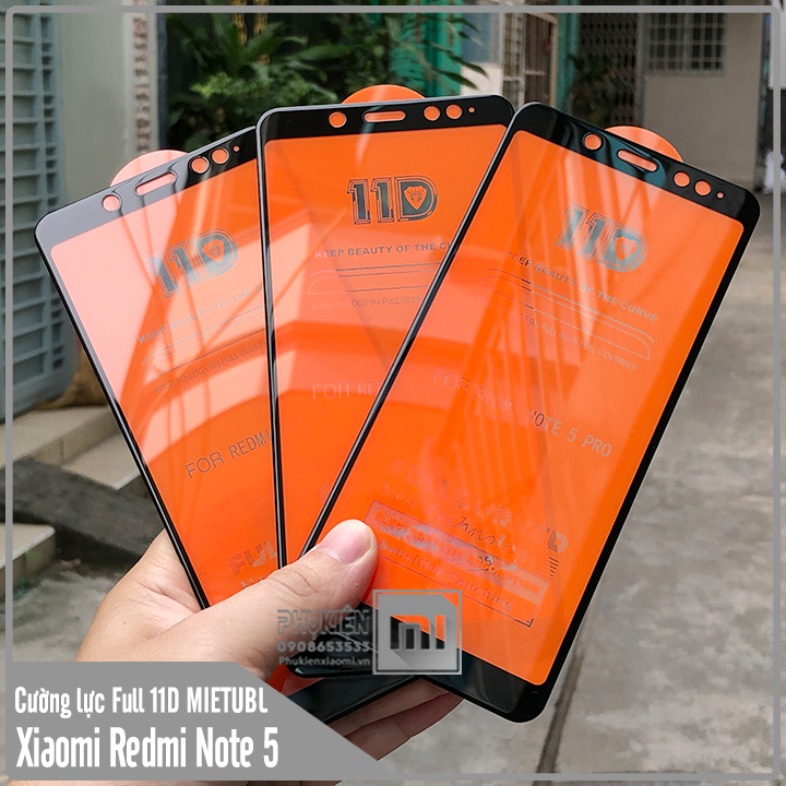 Kính cường lực 11D Xiaomi Redmi Note 5 Full viền Đen MIETUBL