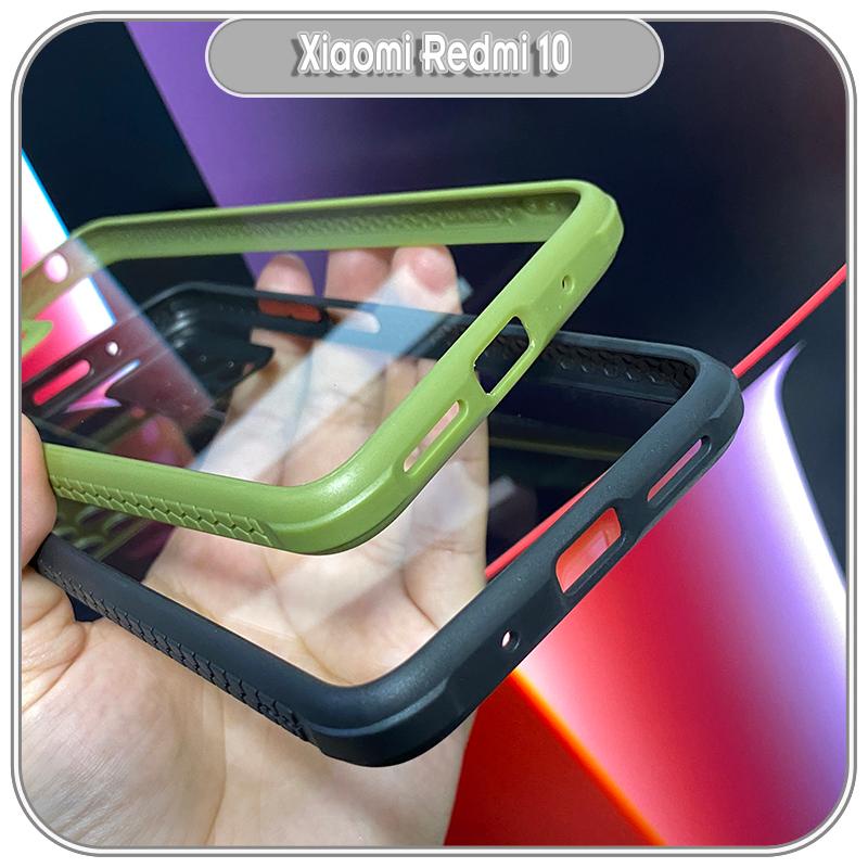 Ốp lưng cho Xiaomi Redmi 10 trong viền màu che camera 4 Góc chống sốc