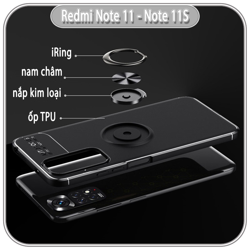 Ốp lưng cho Xiaomi Redmi Note 11 - Note 11S chống sốc iRing Auto Focus