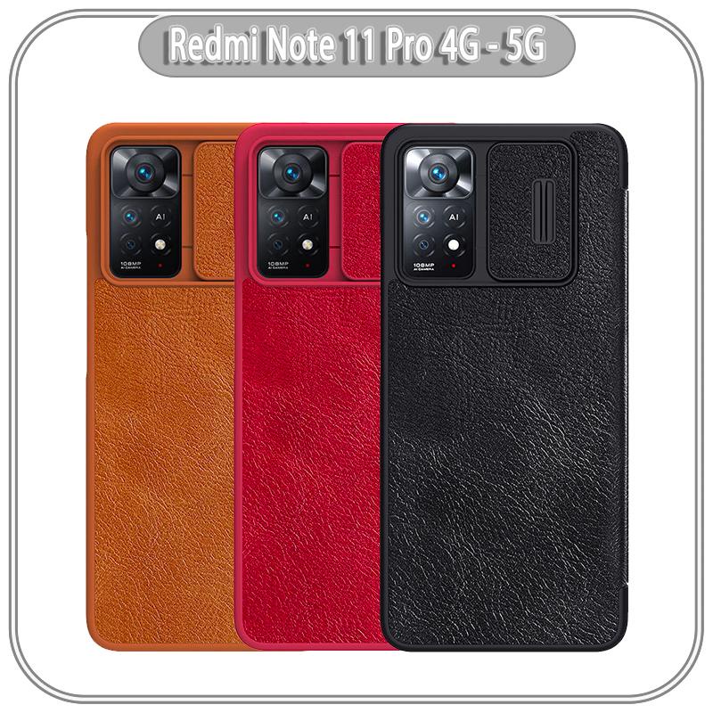 Bao da cho Xiaomi Redmi Note 11 Pro 4G 5G Nillkin Qin Pro trượt camera