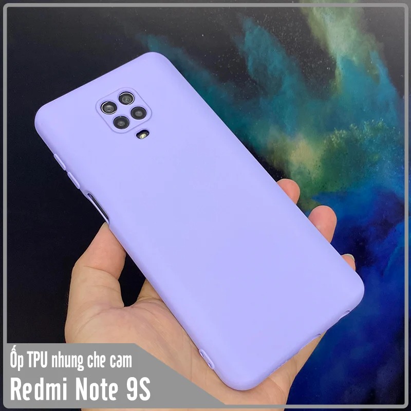 Ốp lưng cho Redmi Note 9S - Note 9 Pro, nhựa TPU dẻo màu lót nhung che camera