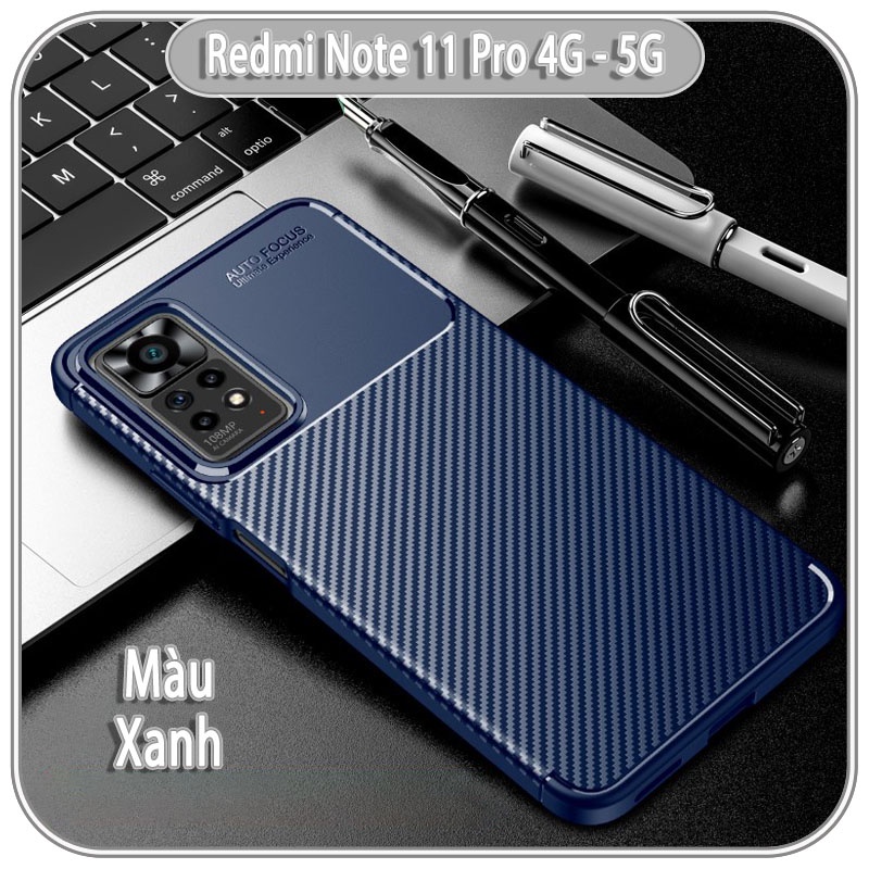 Ốp lưng cho Xiaomi Redmi Note 11 Pro 4G - 5G chống sốc Carbon Auto Focus