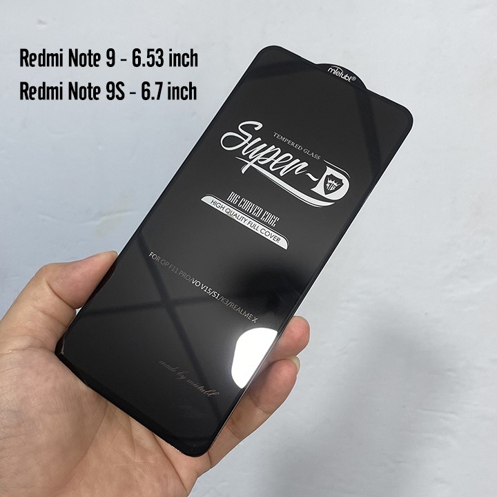 Kính cường lực Xiaomi Redmi Note 9 Super D Full viền Đen MIETUBL