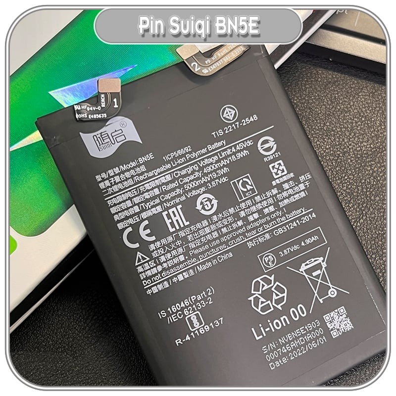 Pin Suiqi Li-ion thay thế cho Xiaomi Redmi Note 11 Pro 4G - 5G - Note 12 Pro 4G, BN5E 4900, 5000 mAh