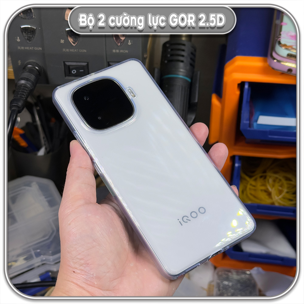 Dán cường lực iQOO Z9 - Z9 Turbo - Plus, GOR trong 2.5D bộ 2 miếng