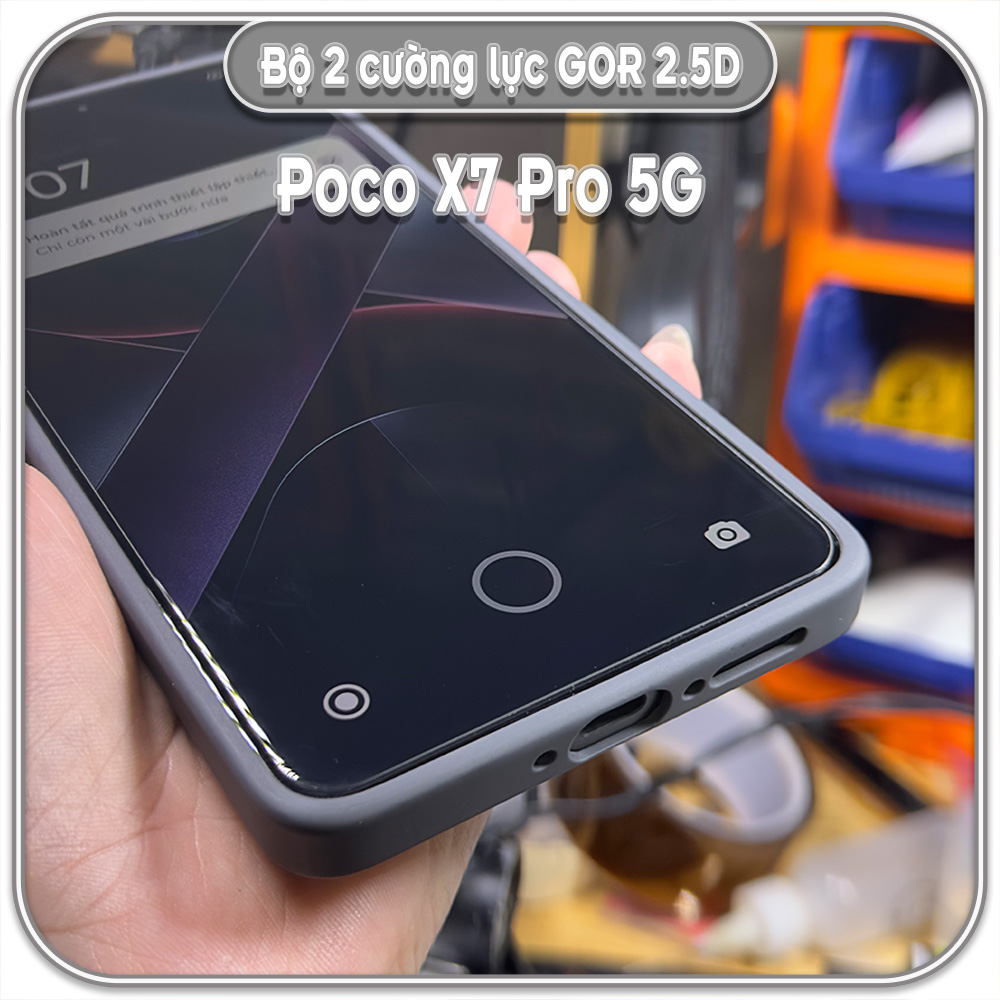 Cường lực Poco X7 Pro 5G, GOR trong 2.5D bộ 2 miếng