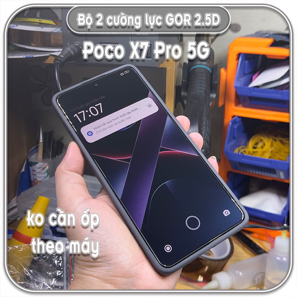 Cường lực Poco X7 Pro 5G, GOR trong 2.5D bộ 2 miếng