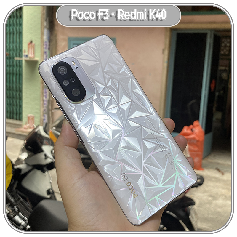 Miếng dán PPF mặt lưng 3D vân kim cương cho Poco F3 - Redmi K40