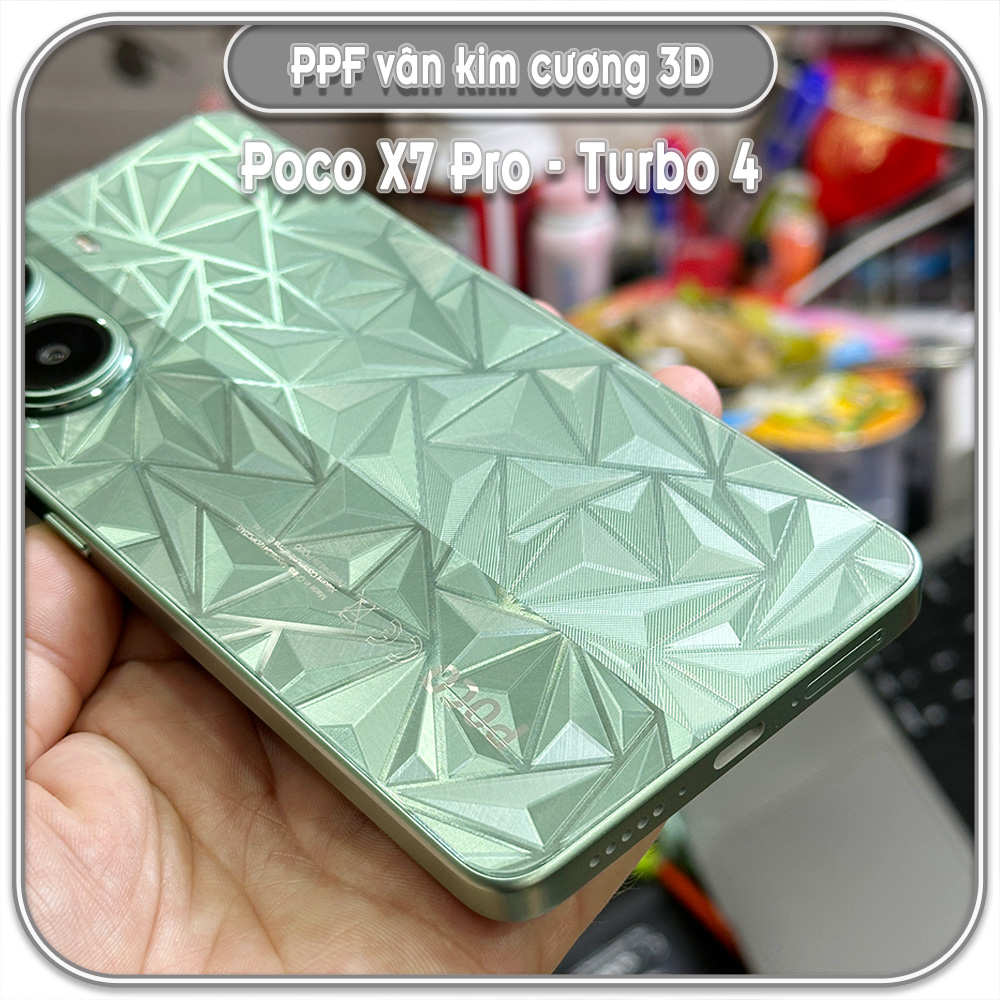 Dán PPF kim cương 3D mặt lưng cho Poco X7 Pro - Turbo 4