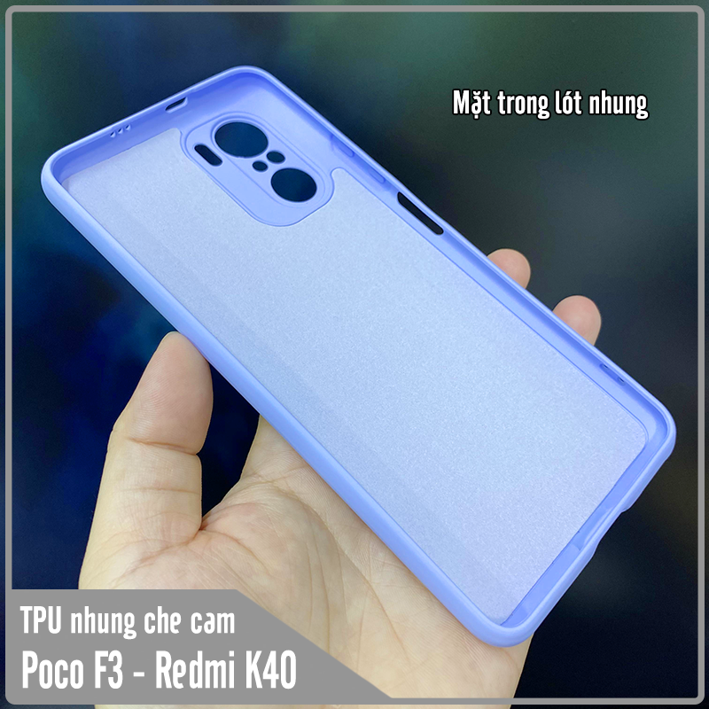 Ốp lưng cho Xiaomi Poco F3 - Redmi K40, nhựa TPU dẻo màu lót nhung che camera