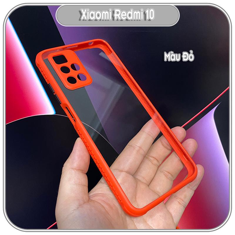 Ốp lưng cho Xiaomi Redmi 10 trong viền màu che camera 4 Góc chống sốc